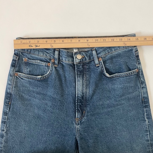 Agolde High Rise Straight Leg Stovepipe Jeans, Dark Blue Denim, Women's 29 - Picture 7 of 14